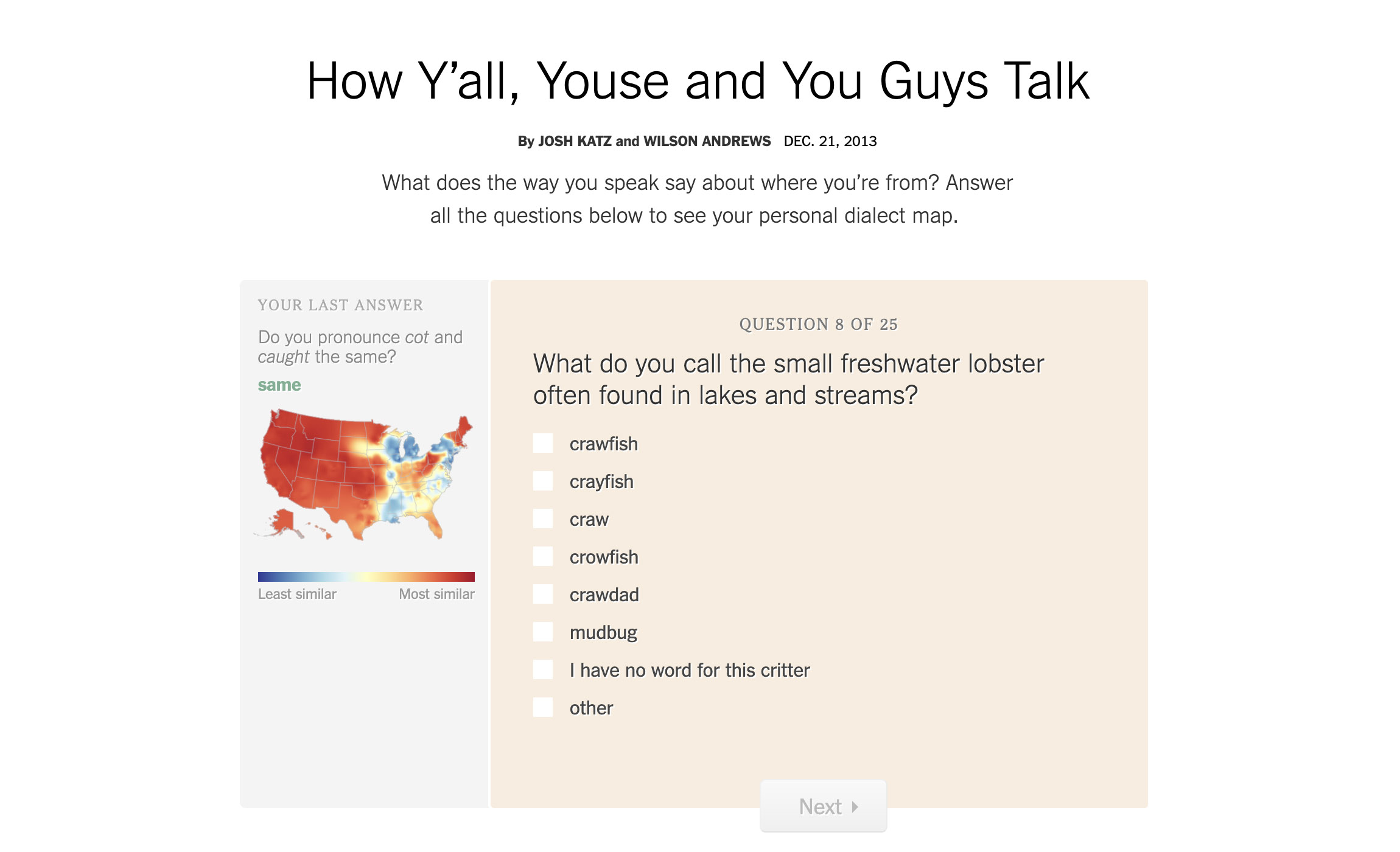 Take the quiz to find out where your lingo belongs on the US dialect map 