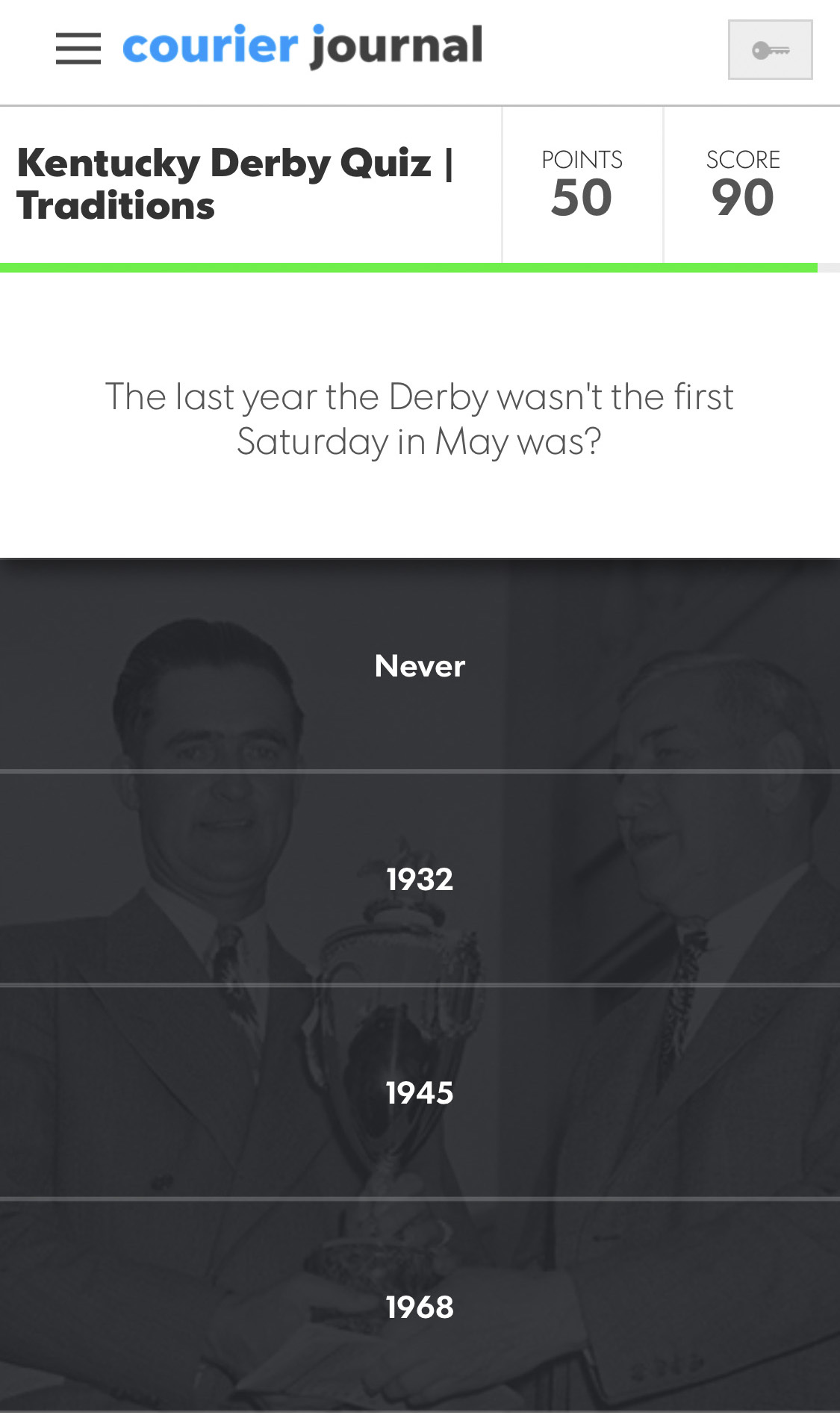 Take the quiz and test your knowledge on the Kentucky Derby traditions 
