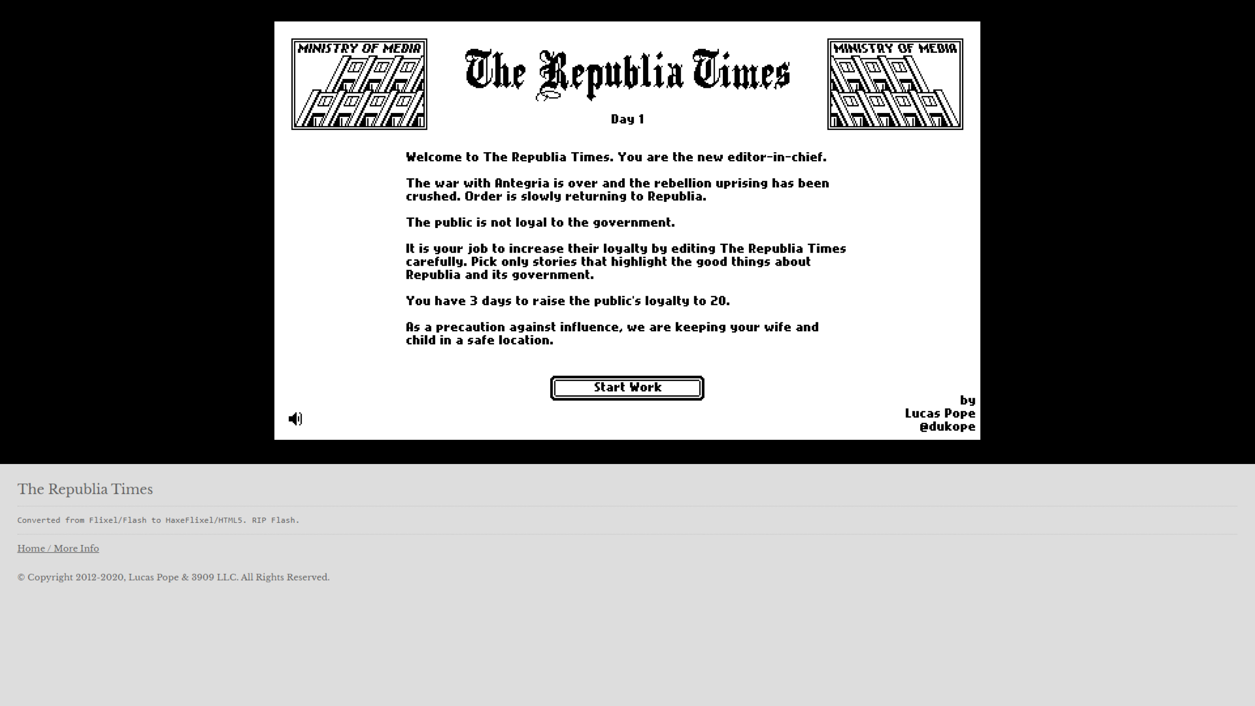 Edit the newspaper of Republia and print positive articles about the nation 